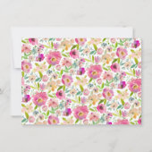ボエレガントタニカルパステル赤面ピンクフローラフレーム ノートカード (裏面)