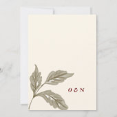 ボエレガントタニカルピンクローズフローラ 招待状 (裏面)