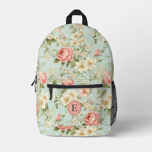 ボエレガントタニカルフローラガールズモノグラム プリントバックパック (正面)