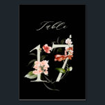 ボエレガントタニカルフローラナンバー17、ブラック テーブルナンバー<br><div class="desc">変更可能な背景色 |この表の番号カードは、桃飾、ピンク、赤、テラコッタおよび緑の花と葉イラストレーションの水色のを備えた緑色の番号を備えている。このテーブル番号は、結婚式、卒業式、赤ちゃんシャワー、ブライダルシャワー、記念日、その他のイベントに最適。表17.利用可能な番号をすべて確認する。</div>