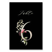 ボエレガントタニカルフローラナンバー6、ブラック テーブルナンバー (裏面)