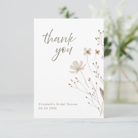 ボエレガントタニカルフローラブライダルシャワー サンキューカード (スタンド正面)