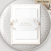 ボエレガントタニカルフローラベージュクリー結婚ム 招待状ベリーバンド