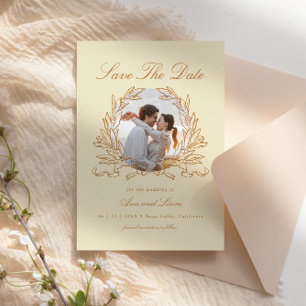 ボエレガントタニカルフローラリース結婚写真 セーブザデート