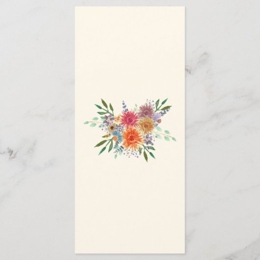 ボエレガントタニカルフローラ水彩フローラ結婚ズ メニュー (裏面)