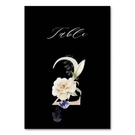 ボエレガントタニカルフローラ番号2、黒 テーブルナンバー (正面)
