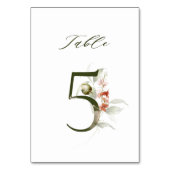 ボエレガントタニカルフローラ番号5、 テーブルナンバー (裏面)