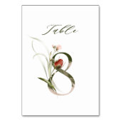 ボエレガントタニカルフローラ番号8, テーブルナンバー (裏面)