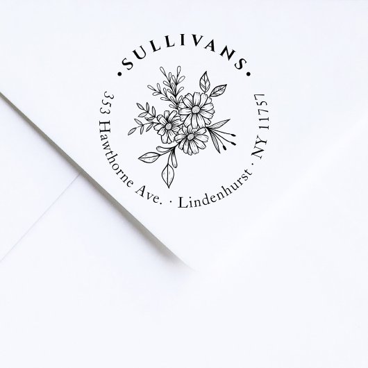 ボエレガントタニカルブーケカスタム差出人住所 セルフインキングスタンプ