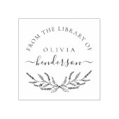 ボエレガントタニカルラベンダカスタムー図書室 ラバースタンプ (インプリント)