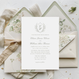 ボエレガントタニカルリースモノグラ結婚ム 招待状