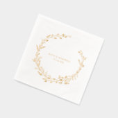 ボエレガントタニカルリース名結婚の日付 箔ナプキン (左)