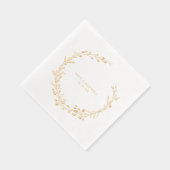 ボエレガントタニカルリース名結婚の日付 箔ナプキン (右)