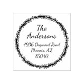 ボエレガントタニカルリース差出人住所インクスタンプ ラバースタンプ (インプリント)