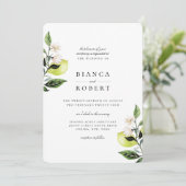 ボエレガントタニカルレモン結婚式招待状 招待状 (スタンド正面)