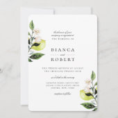 ボエレガントタニカルレモン結婚式招待状 招待状 (正面)