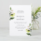 ボエレガントタニカルレモン結婚式招待状 招待状 (スタンド正面)