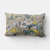 ボエレガントタニカルヴィンテージイエローグレーフローラ ランバークッション (裏面)