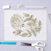 ボエレガントタニカルヴィンテージベージュホワイトローズ 薄葉紙 (クラフト)