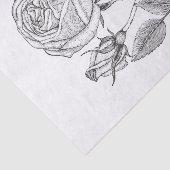 ボエレガントタニカルヴィンテージ白黒バラ 薄葉紙 (詳細)