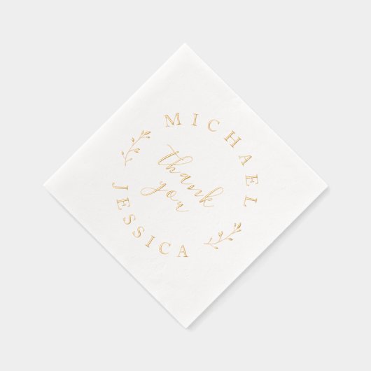ボエレガントタニカル名前をカスタムするサンキュー結婚ズ 箔ナプキン (右)