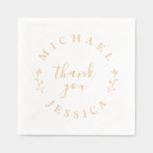 ボエレガントタニカル名前をカスタムするサンキュー結婚ズ 箔ナプキン (正面)