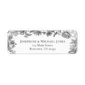 ボエレガントタニカル白黒住所 シール (正面)