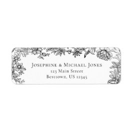 ボエレガントタニカル白黒住所 シール