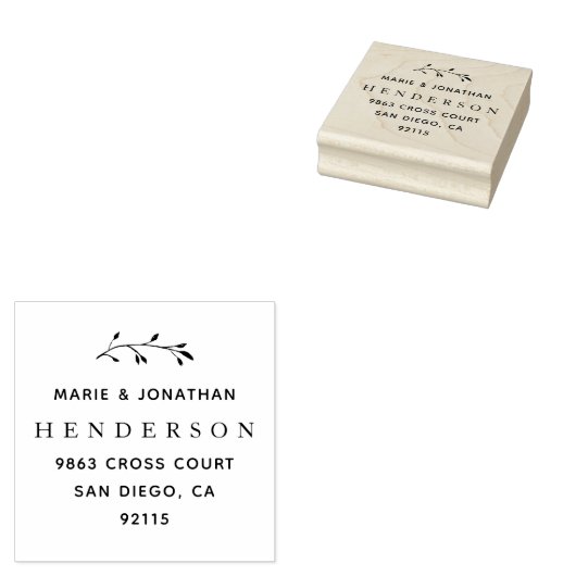 ボエレガントタニカル結婚したカップル差出人住所 ラバースタンプ (押印)