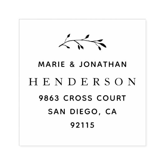 ボエレガントタニカル結婚したカップル差出人住所 ラバースタンプ (インプリント)