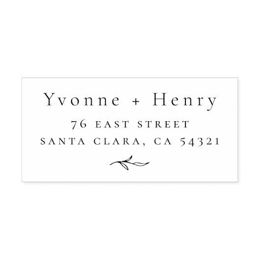 ボエレガントタニカル結婚カップル差出人住所 ラバースタンプ (インプリント)