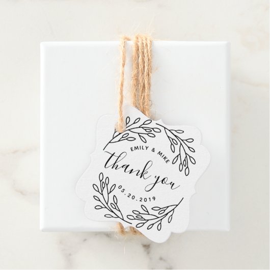 ボエレガントタニカル結婚式の引き出物サンキューラベル フェイバータグ (インサイチュ)