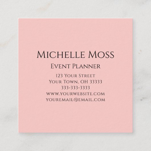 ボエレガントタニカル赤面バラフローライベントプランナー スクエア名刺 (裏面)