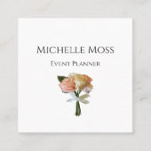 ボエレガントタニカル赤面バラフローライベントプランナー スクエア名刺 (正面)