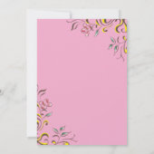 ボエレガントタニカル赤面ピンクフローラブライダルシャワー 招待状 (裏面)