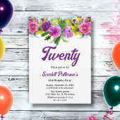 ボエレガントタニカル開花バラフローラ20誕生日 招待状