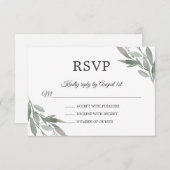 ボエレガントタニ葉ックフォイル結婚ズ 出欠カード (正面/裏面)