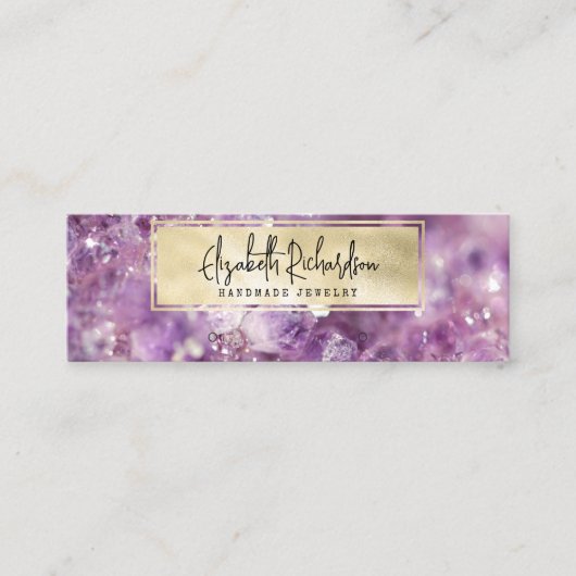 ボエレガントホアメジスト結晶ジュエリー表示装置 スキニー名刺 (正面)