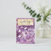 ボエレガントホアメジスト結晶ジュエリー表示装置 名刺 (スタンド正面)