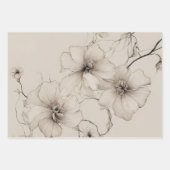 ボエレガントホスタイル花柄、花 ラッピングペーパーシート (正面2)