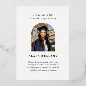 ボエレガントホバラフォイル卒業のお知らせ 箔招待状 (裏面)