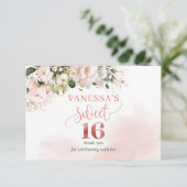 ボエレガントホバラ金ゴールドフローラ16th誕生日パーティー サンキューカード (スタンド正面)