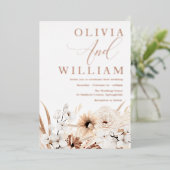 ボエレガントホフローラバラ結婚金ゴールド 箔招待状 (立ち正面)