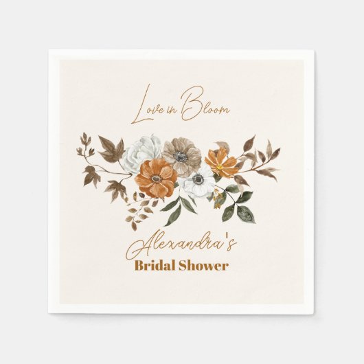 ボエレガントホフローラブライダルシャワー スタンダードカクテルナプキン (正面)