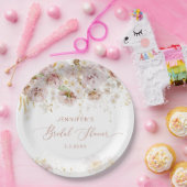 ボエレガントホフローラブライダルシャワー ペーパープレート (パーティー)