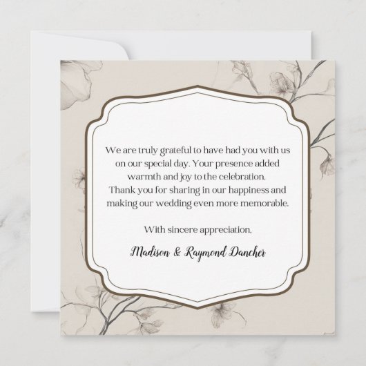 ボエレガントホフローラ結婚サンキューカード カード (裏面)