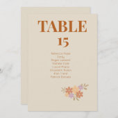 ボエレガントホフローラ結婚テーブルカード 招待状 (正面/裏面)