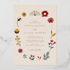 ボエレガントホフローラ結婚バラ金ゴールド 箔招待状