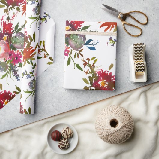 ボエレガントホフローラ赤結婚植物園 ラッピングペーパー (クラフト)