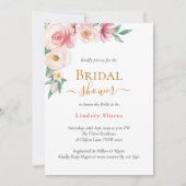 ボエレガントホフローラ金ゴールドブライダルシャワー 招待状 (正面)